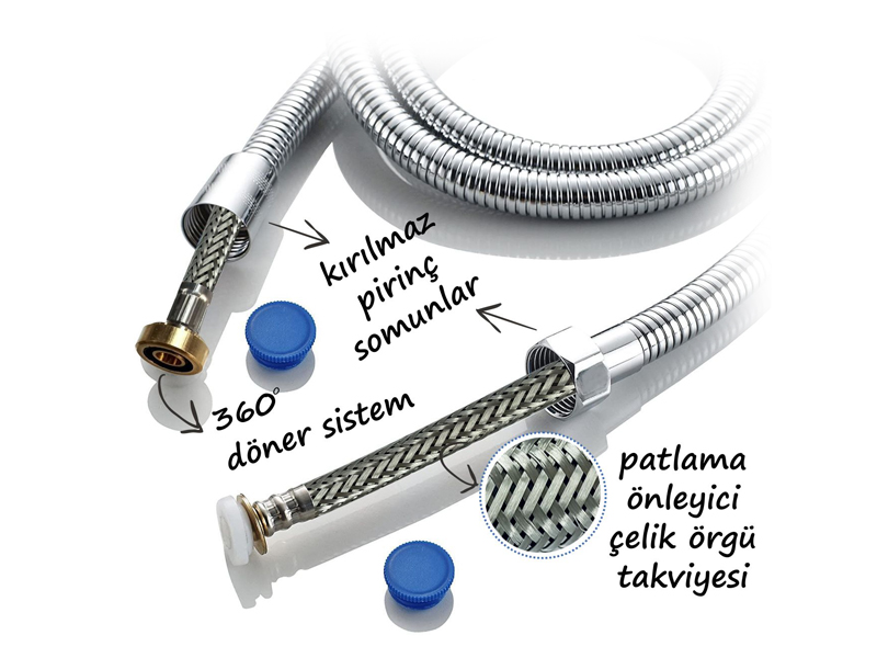 1. KALİTE DUŞ HORTUMU ÇELİK ÖRGÜLÜ